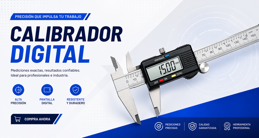 Calibrador Digital de Precisión (150mm/100mm) - Pie de Rey Electrónico de Fibra de Carbono. Herramienta de Medición Profesional para Taller