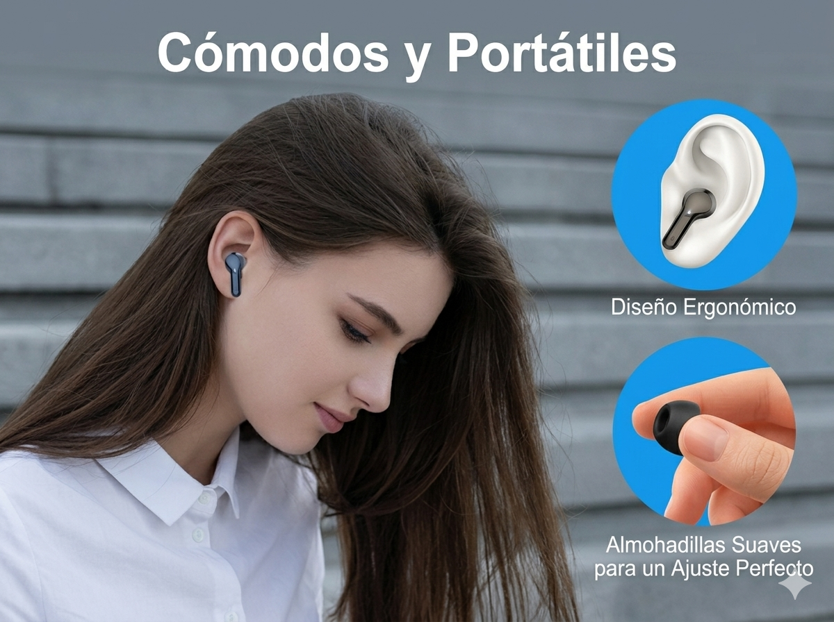 Nuevos Audífonos Inalámbricos: Auriculares Estéreo HiFi Bluetooth 5.3 con Cancelación de Ruido ENC, Pantalla LED de 48 Horas de Autonomía y Resistencia al Agua IP7.