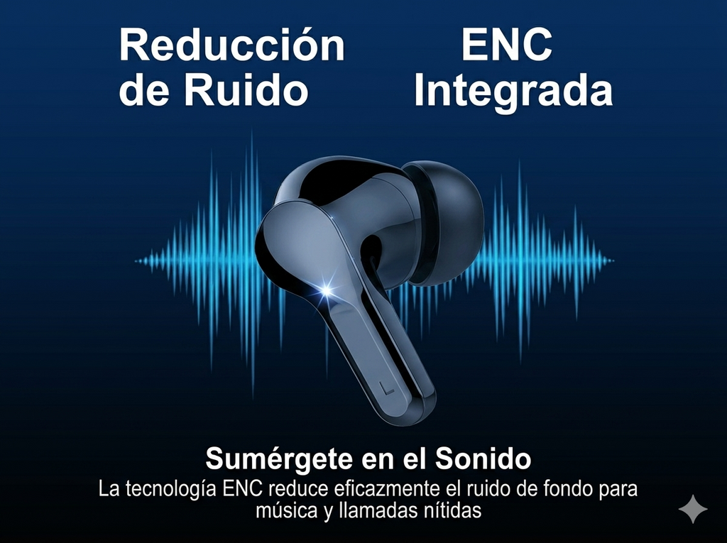 Nuevos Audífonos Inalámbricos: Auriculares Estéreo HiFi Bluetooth 5.3 con Cancelación de Ruido ENC, Pantalla LED de 48 Horas de Autonomía y Resistencia al Agua IP7.