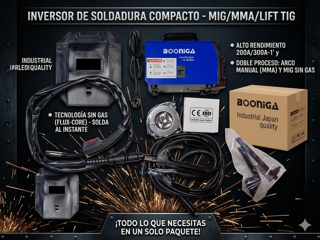 Maquina de Soldar Mig(Sin Gas) y arco 300 Amperes