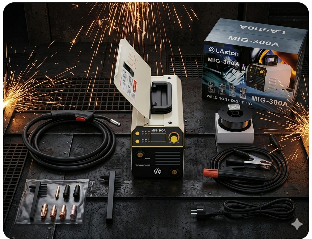 Maquina de Soldar Mig(Sin gas) y arco manual 300 Amperes