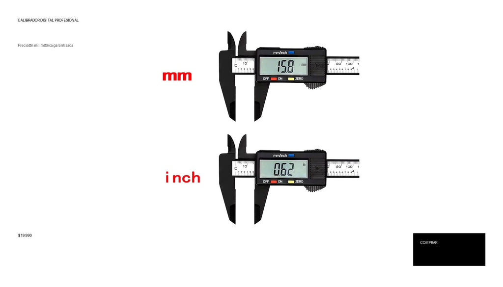 Calibrador Digital de Precisión (150mm/100mm) - Pie de Rey Electrónico de Fibra de Carbono. Herramienta de Medición Profesional para Taller