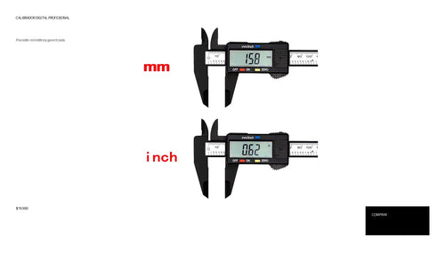 Calibrador Digital de Precisión (150mm/100mm) - Pie de Rey Electrónico de Fibra de Carbono. Herramienta de Medición Profesional para Taller