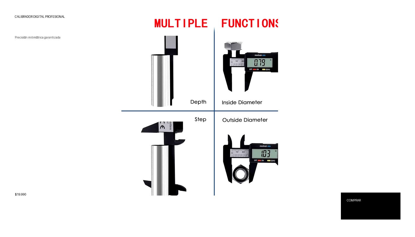Calibrador Digital de Precisión (150mm/100mm) - Pie de Rey Electrónico de Fibra de Carbono. Herramienta de Medición Profesional para Taller