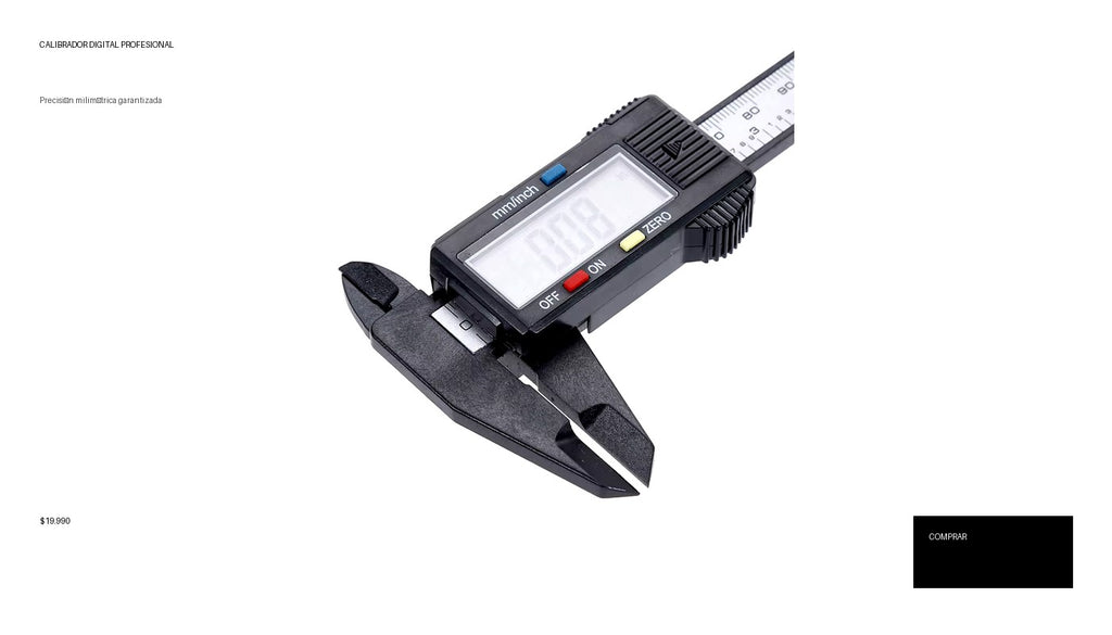 Calibrador Digital de Precisión (150mm/100mm) - Pie de Rey Electrónico de Fibra de Carbono. Herramienta de Medición Profesional para Taller