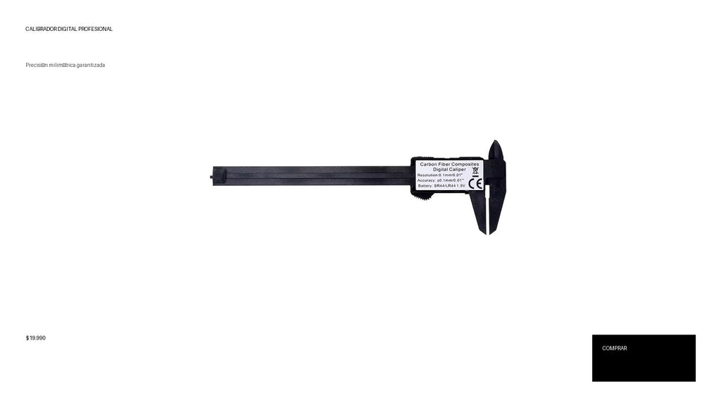 Calibrador Digital de Precisión (150mm/100mm) - Pie de Rey Electrónico de Fibra de Carbono. Herramienta de Medición Profesional para Taller