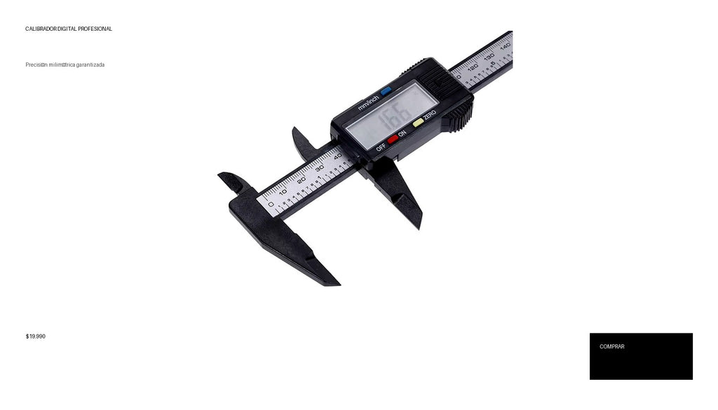 Calibrador Digital de Precisión (150mm/100mm) - Pie de Rey Electrónico de Fibra de Carbono. Herramienta de Medición Profesional para Taller