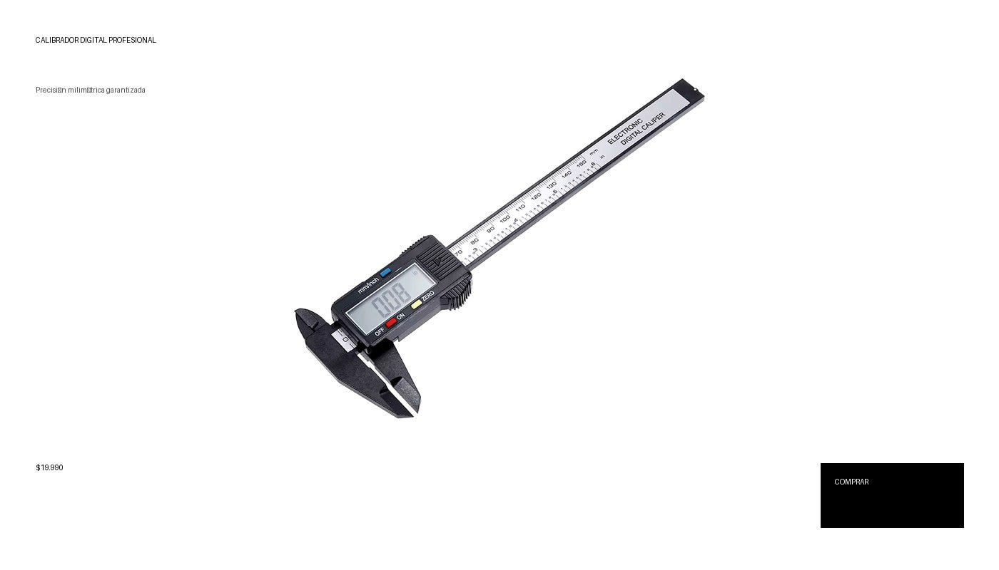 Calibrador Digital de Precisión (150mm/100mm) - Pie de Rey Electrónico de Fibra de Carbono. Herramienta de Medición Profesional para Taller